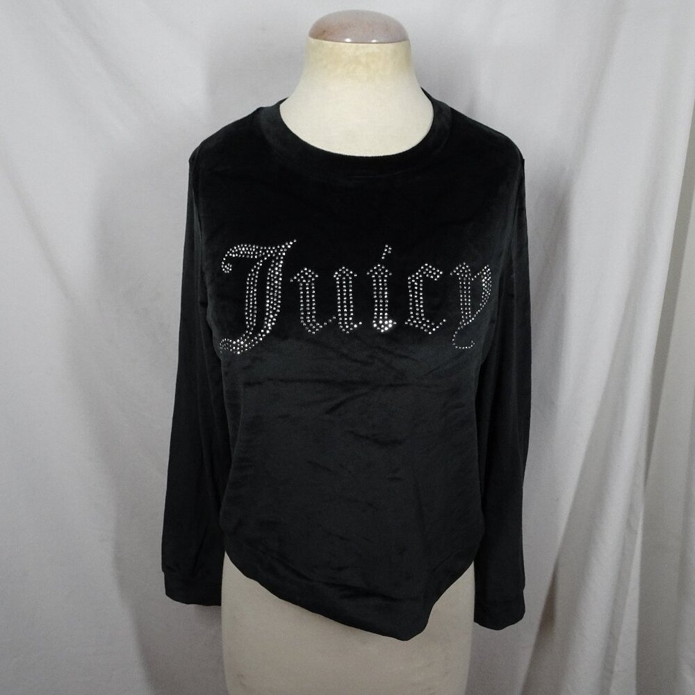 Juicy Couture Black Velour Sleepwear Top Size M